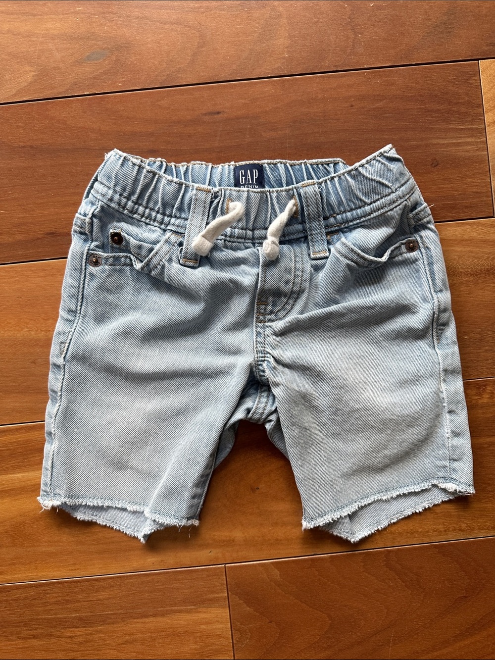 GAP Light Blue Denim Drawstring Shorts XS 4T
